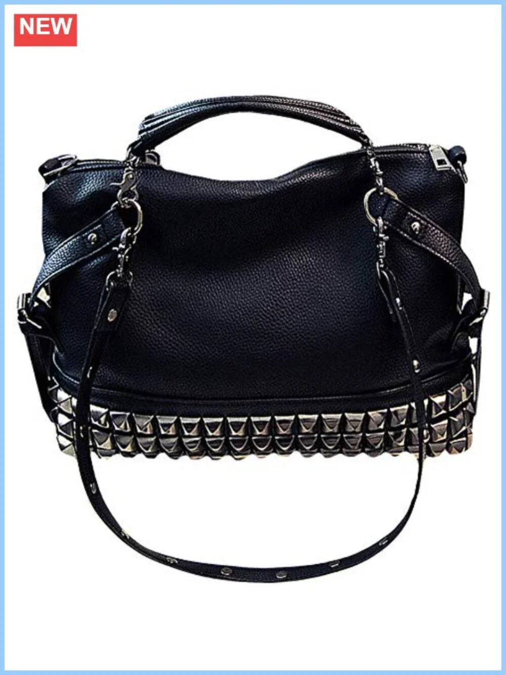 Faux Leather Hobo Handbag Large Crossbody Purse Rivet Top Handle Bag